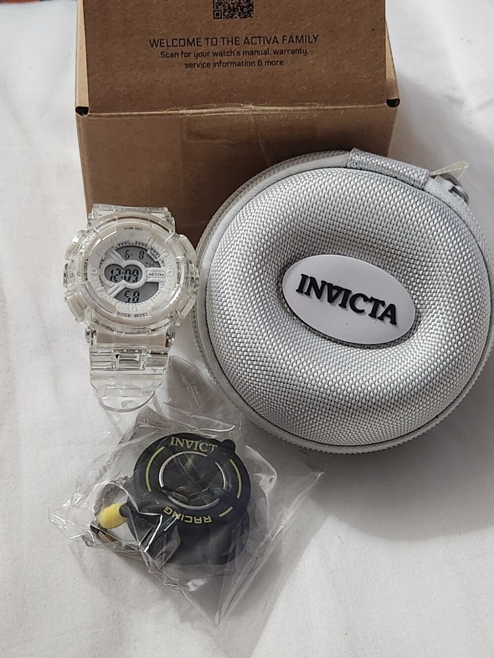 Invicta Clear Transparent Digital Watch with Gray Case